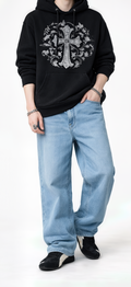 Classic Sky-Blue Baggy Denim Jeans