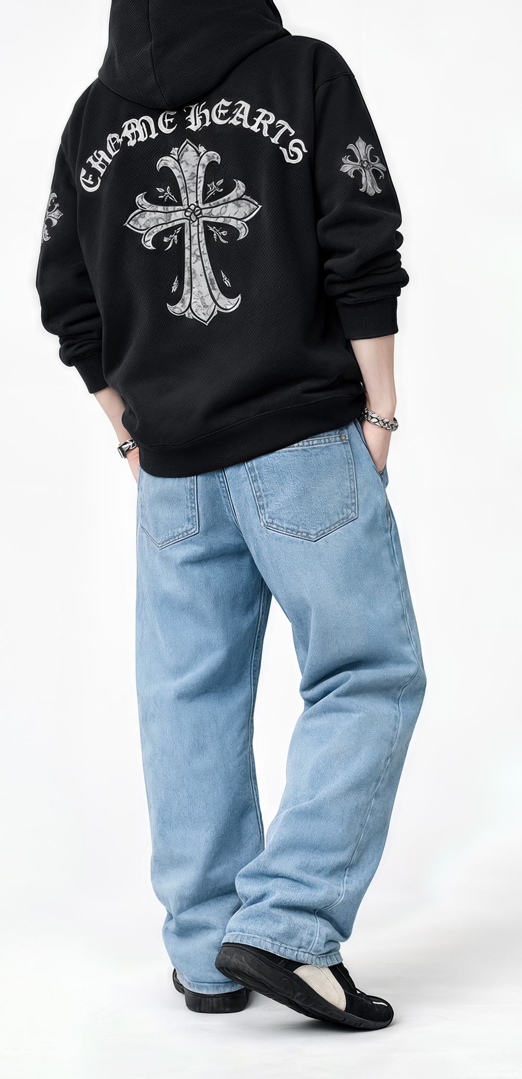 Classic Sky-Blue Baggy Denim Jeans
