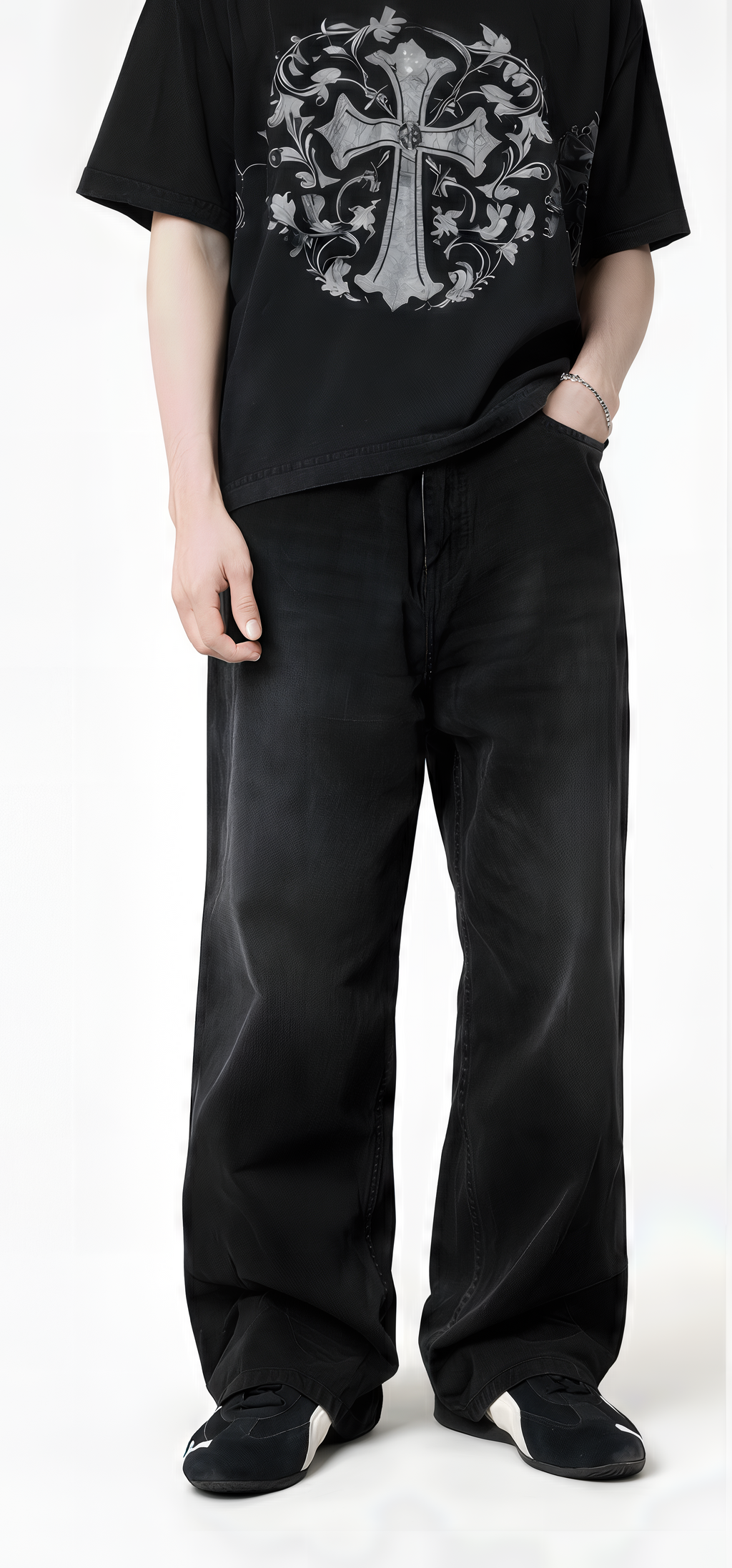 Classic Gray Baggy Denim Jeans