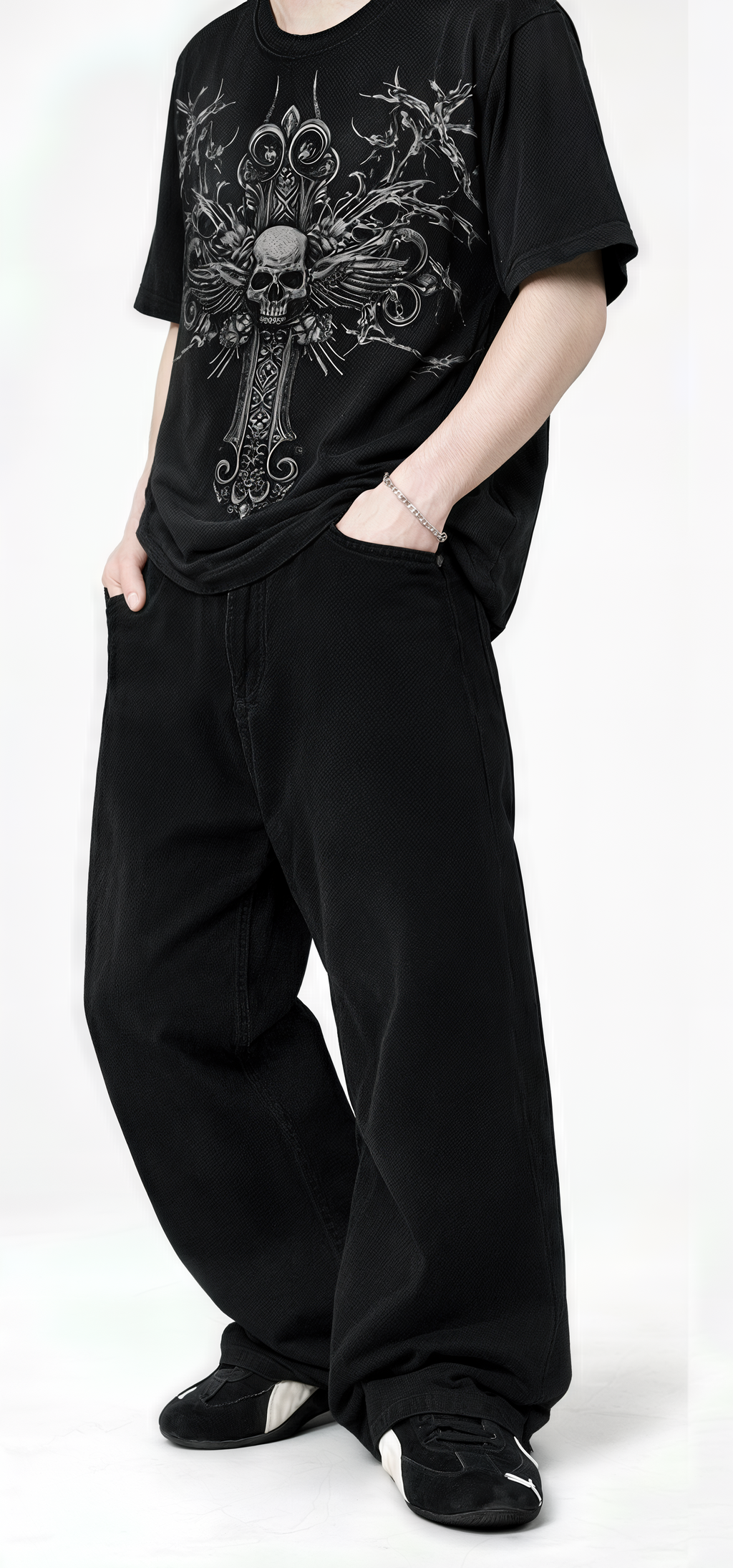 Classic Black Baggy Denim Jeans