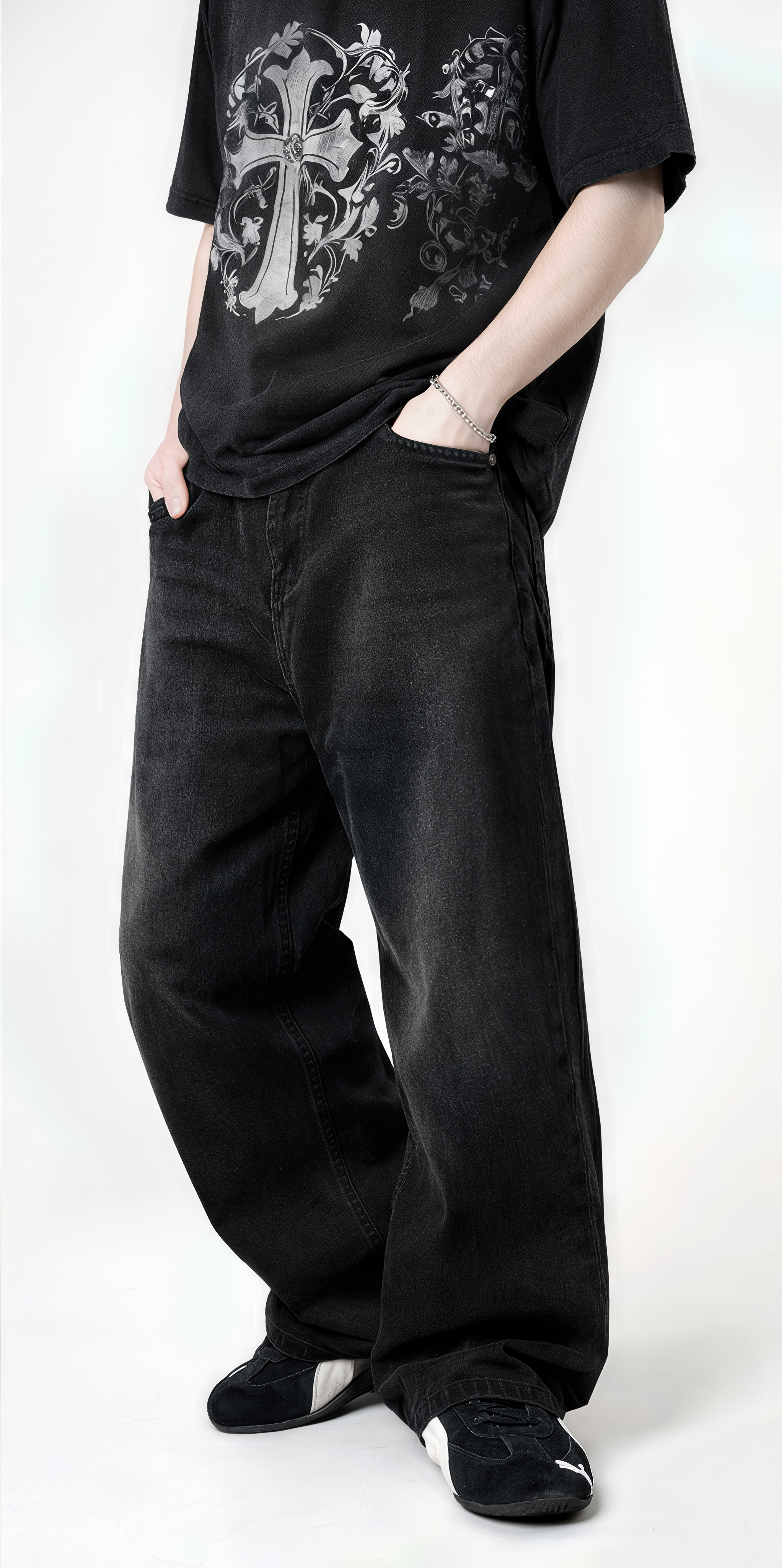 Classic Gray Baggy Denim Jeans