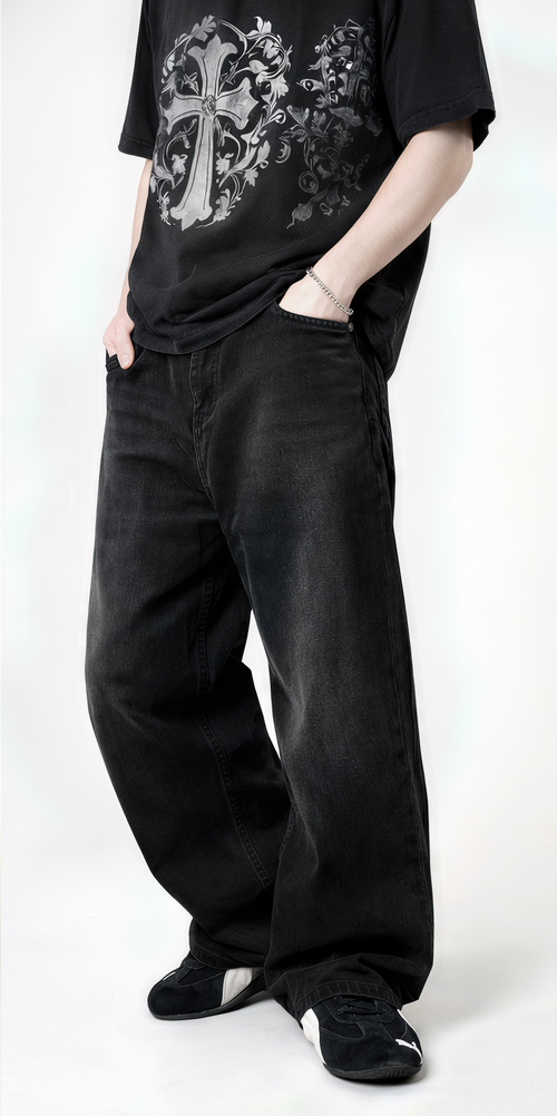 Classic Gray Baggy Denim Jeans