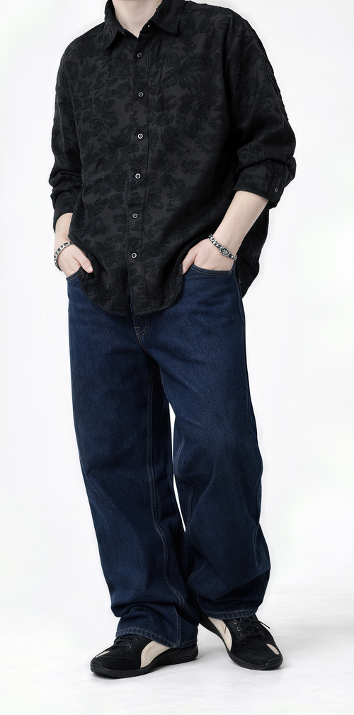 Classic Blue Baggy Denim Jeans