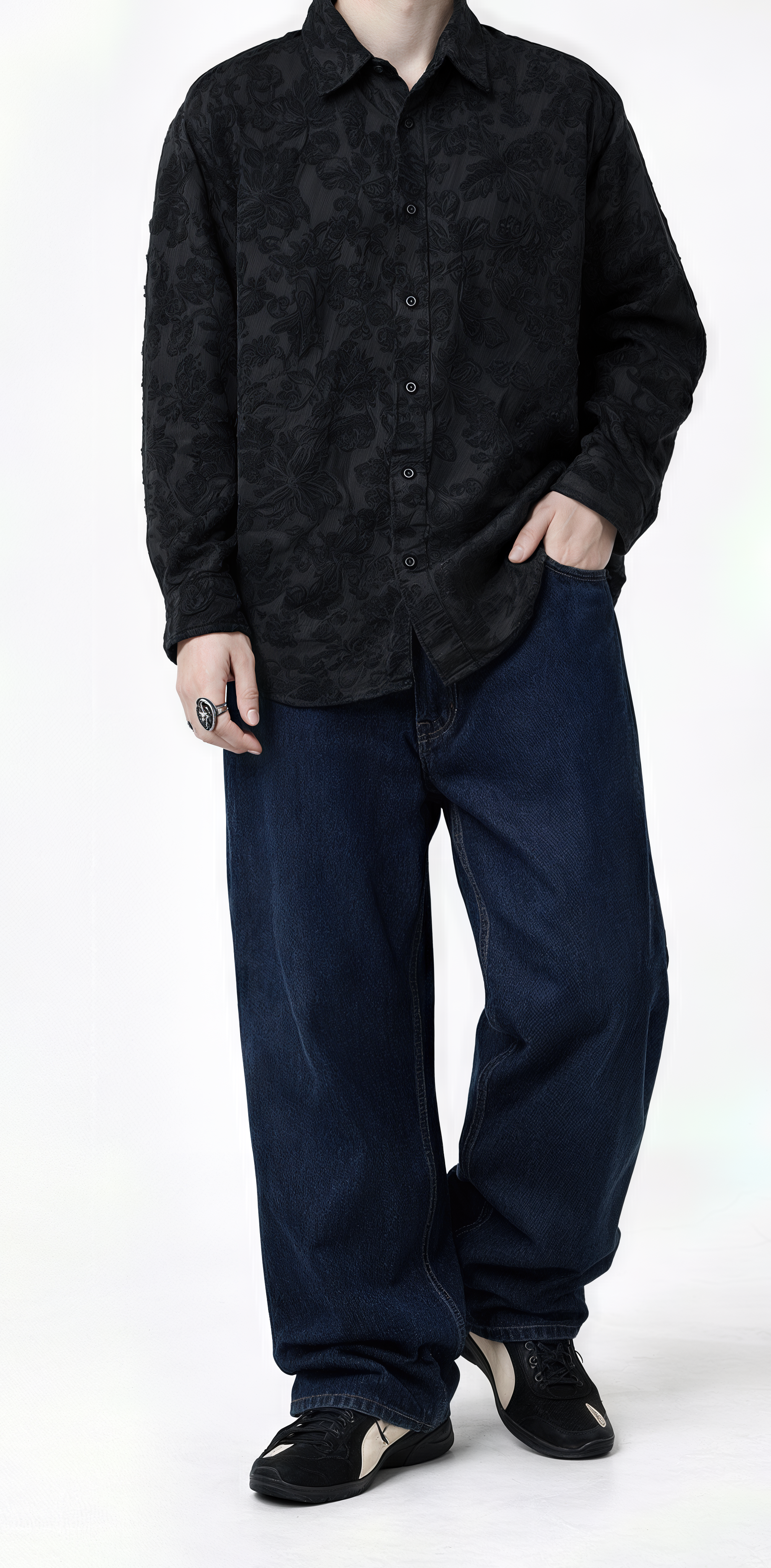 Classic Blue Baggy Denim Jeans